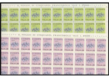 ITALY 1972 Europe 2 full sheets MNH**