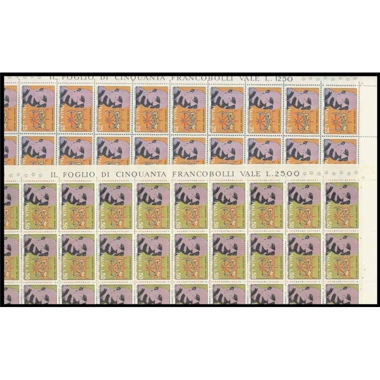 ITALIA 1972 Giovanni Verga 2 fogli interi MNH**