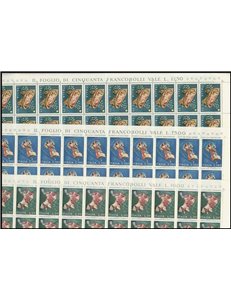 ITALY 1972 Christmas 3 full sheets MNH**