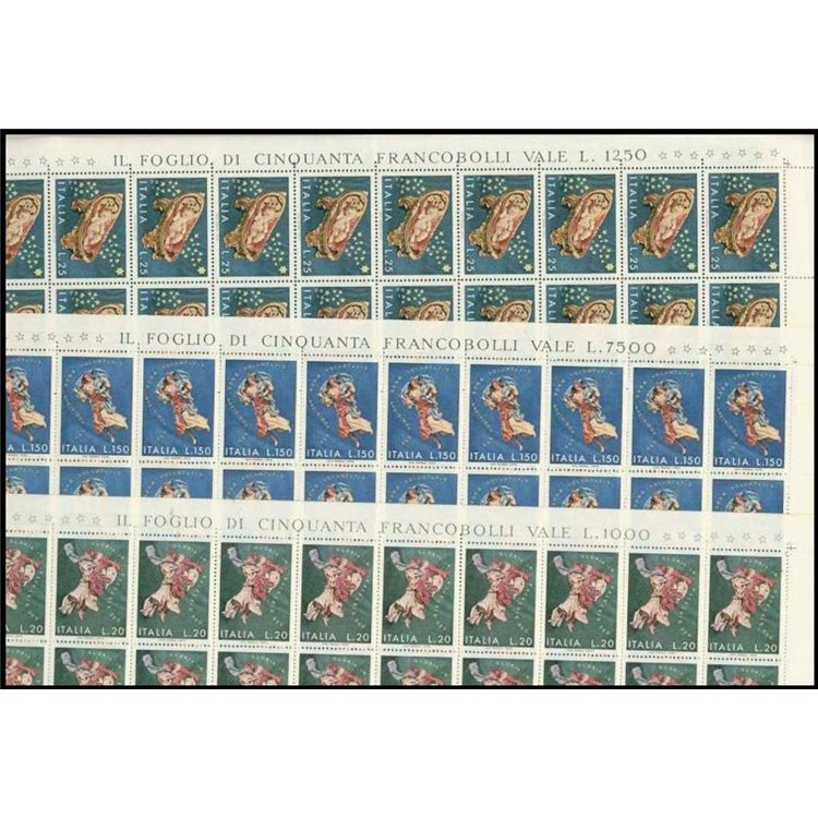 ITALY 1972 Christmas 3 full sheets MNH**