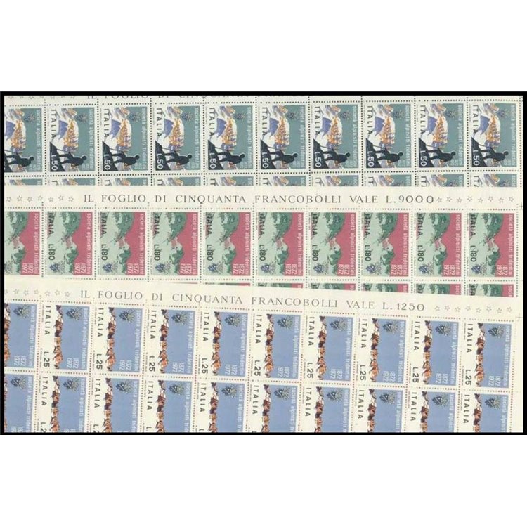 ITALIA 1972 Società Alpinisti Tridentini 3 fogli interi MNH**