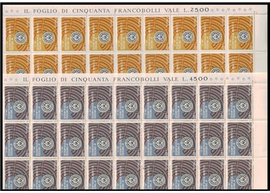ITALY 1972 Interparliamentary Union 2 full sheets MNH**