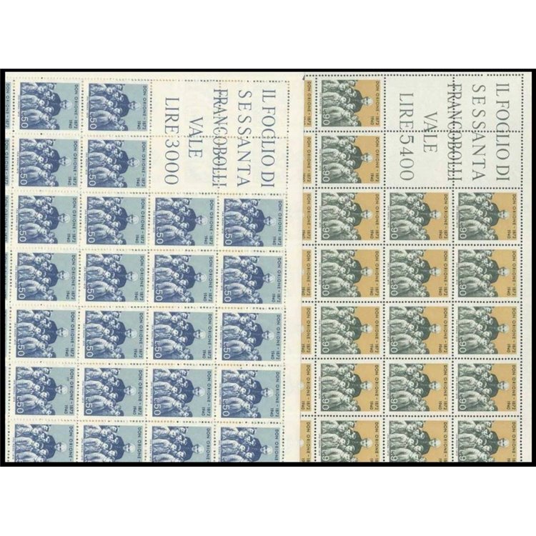 ITALY 1972 Don Luigi Orione 2 full sheets MNH**