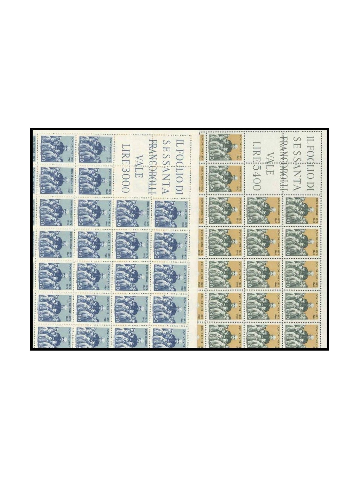 ITALY 1972 Don Luigi Orione 2 full sheets MNH**