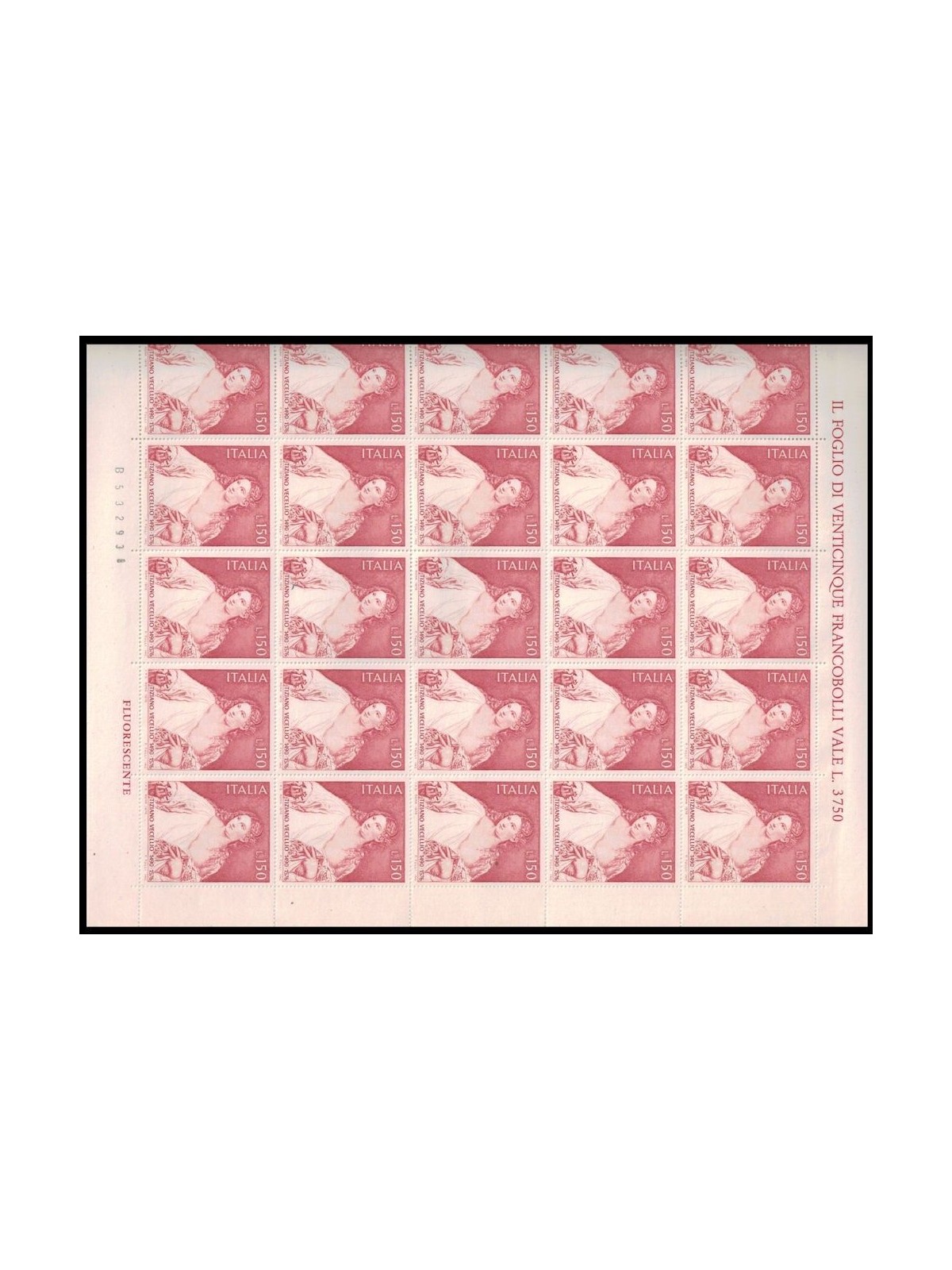 ITALY 1976 Tiziano Vecellio 1 full sheet MNH**