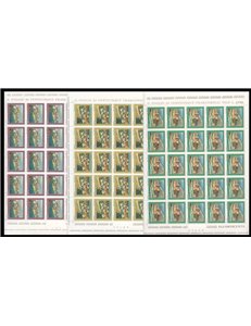 ITALY 1976 Tourism 3 full sheets MNH**
