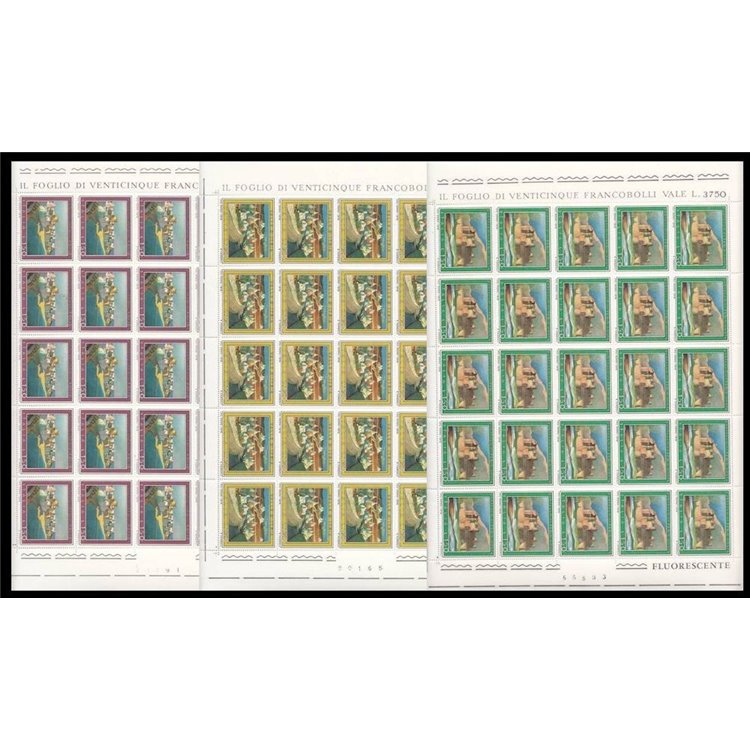 ITALY 1976 Tourism 3 full sheets MNH**