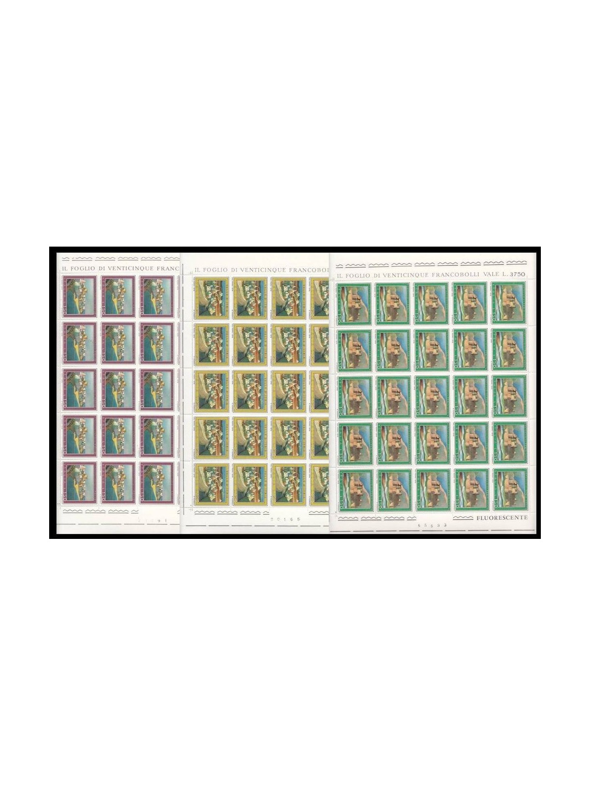 ITALY 1976 Tourism 3 full sheets MNH**