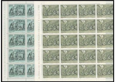ITALY 1977 Christmas 2 full sheets MNH**