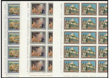 ITALY 1977 Tourism 3 full sheets MNH**