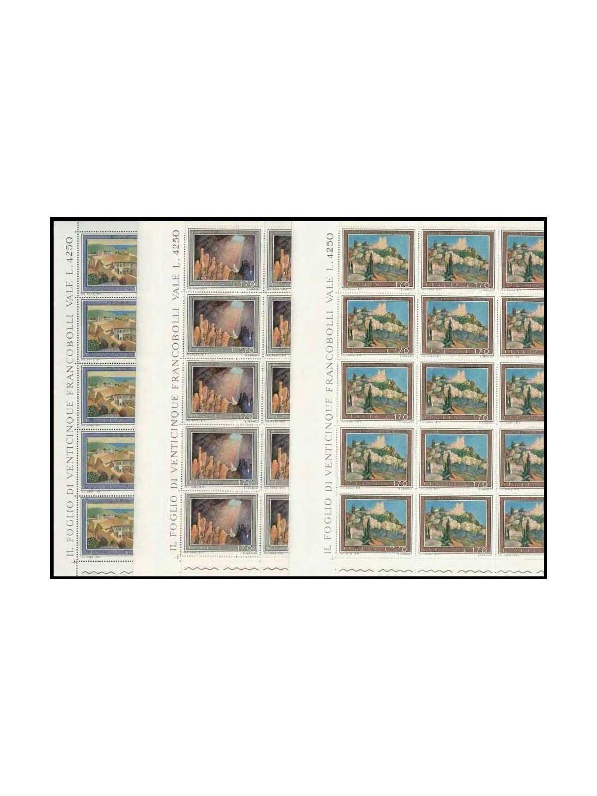 ITALY 1977 Tourism 3 full sheets MNH**
