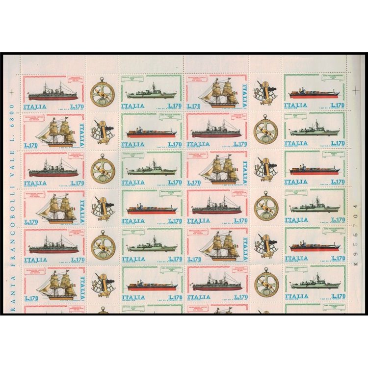 ITALY 1978 Ships II 1 full sheet MNH**