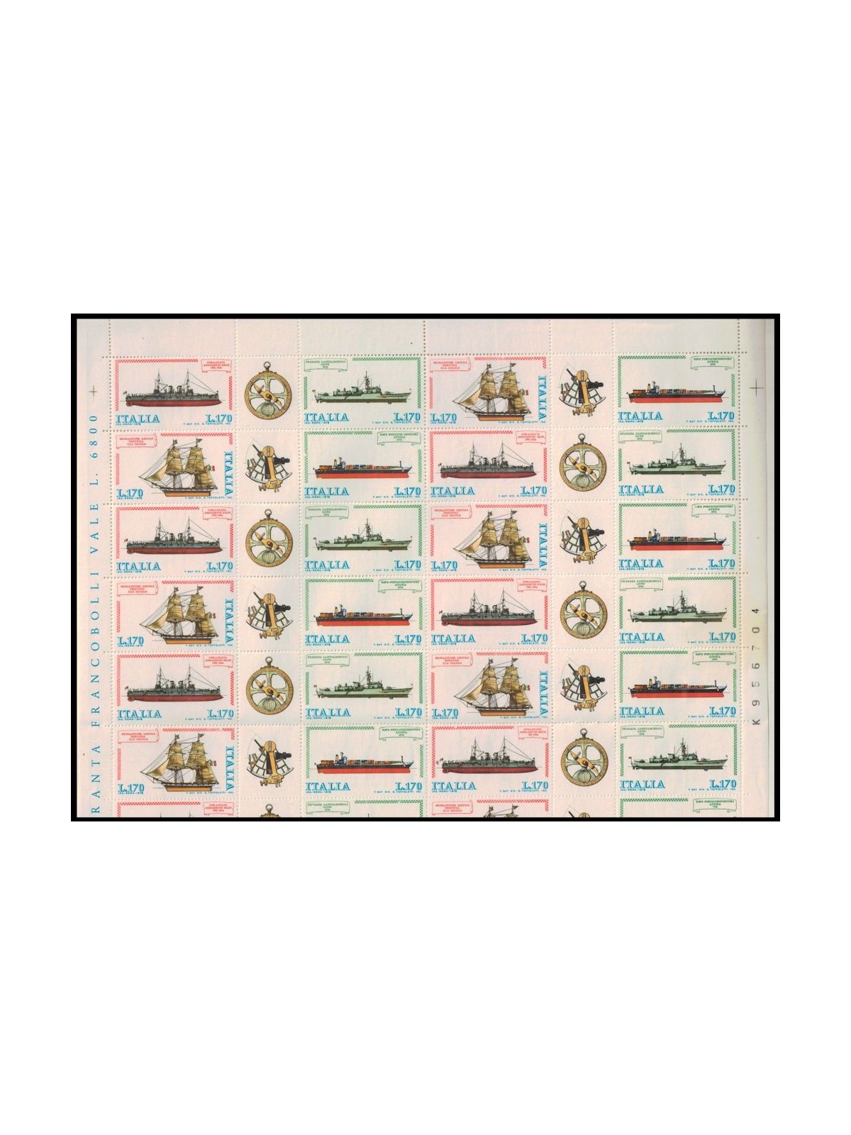ITALY 1978 Ships II 1 full sheet MNH**