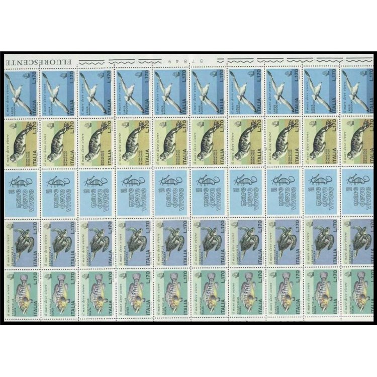 ITALIA 1978 Salvaguardia del mare 1 foglio intero MNH**