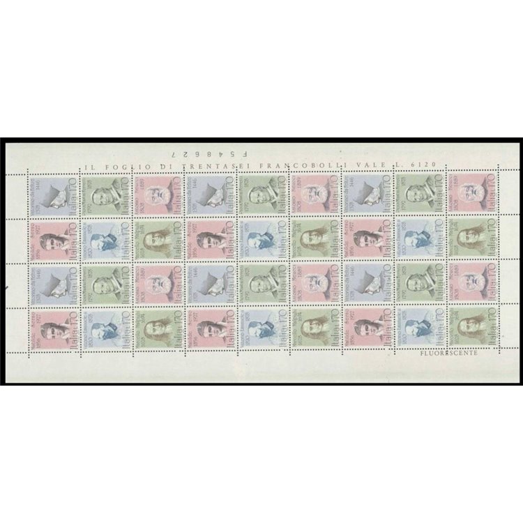 ITALY 1978 Illustrious Men 1 full sheet MNH**