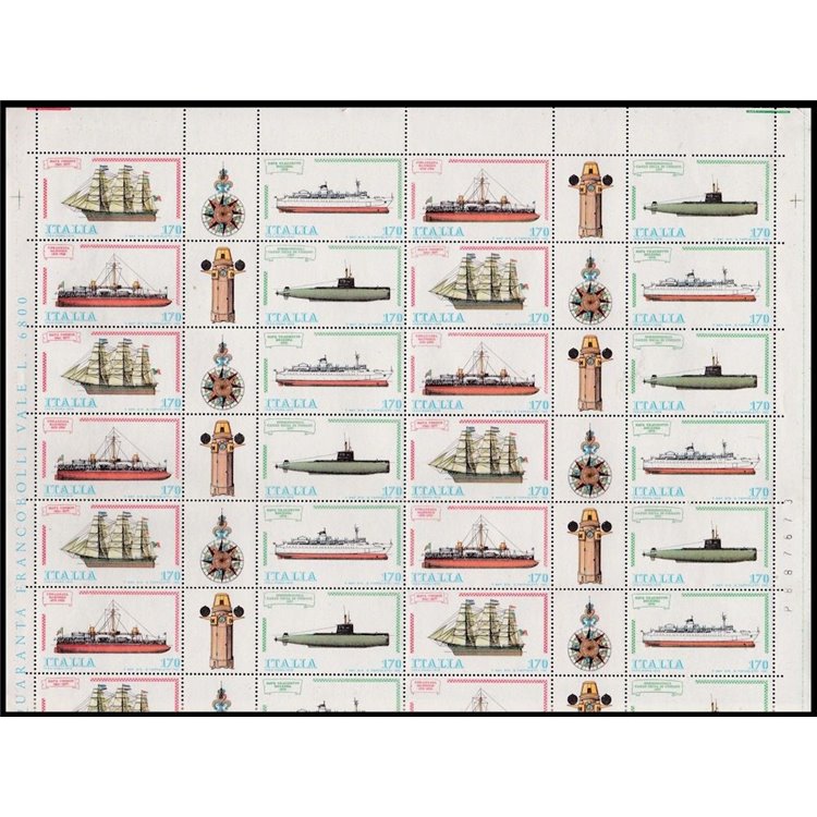 ITALY 1979 Ships III 1 full sheet MNH**