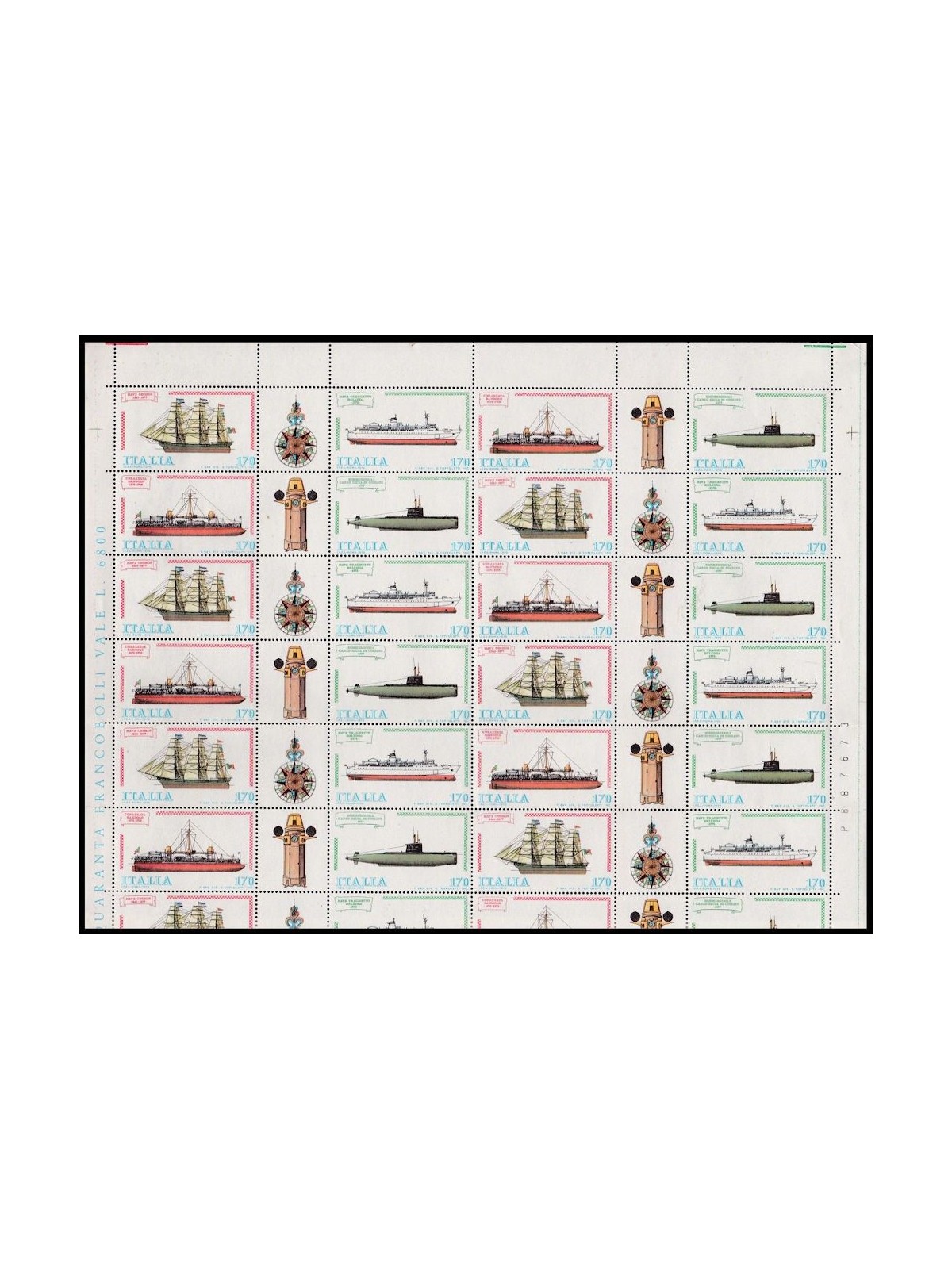 ITALY 1979 Ships III 1 full sheet MNH**