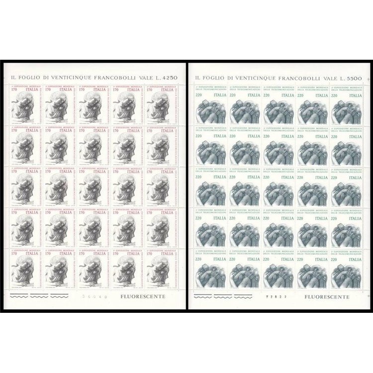 ITALIA 1979 Telecomunicazioni 2 fogli interi MNH**