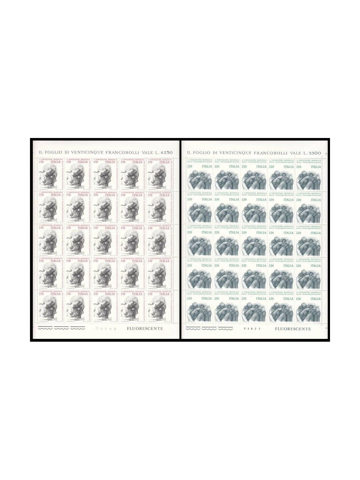 ITALY 1979 Telecommunications 2 full sheets MNH**