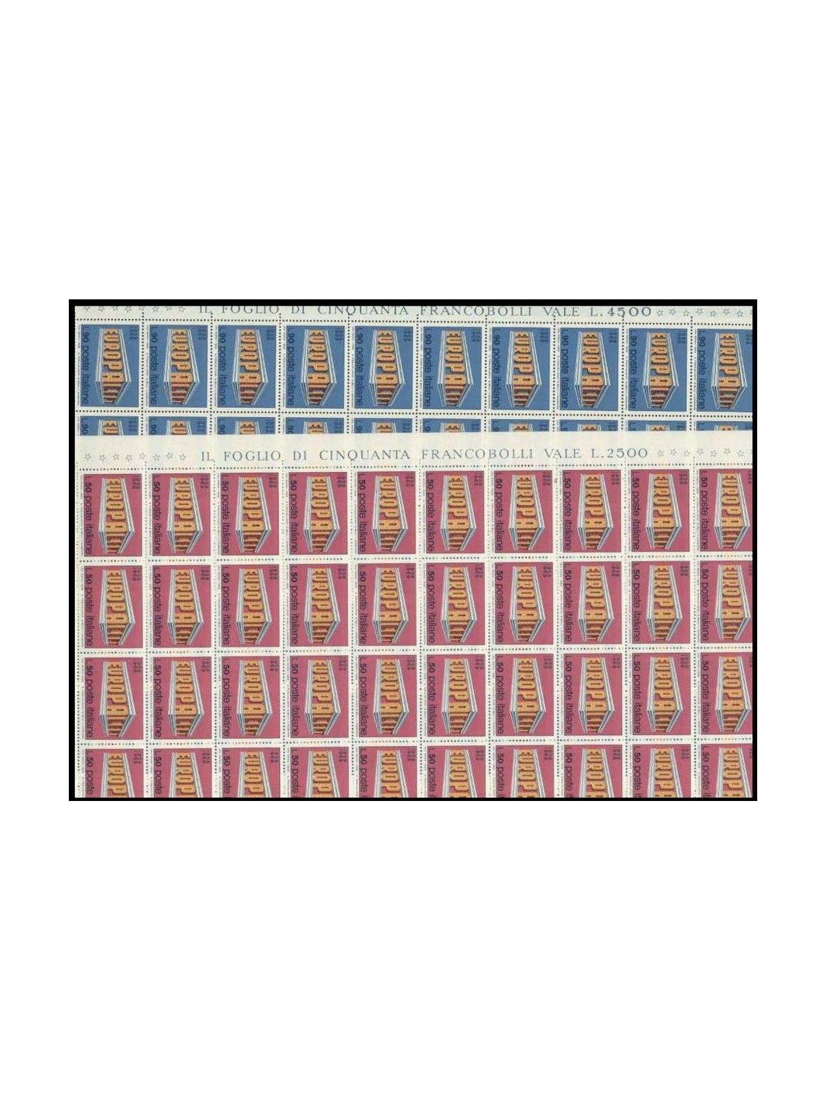 ITALY 1969 Europe 2 full sheets MNH**