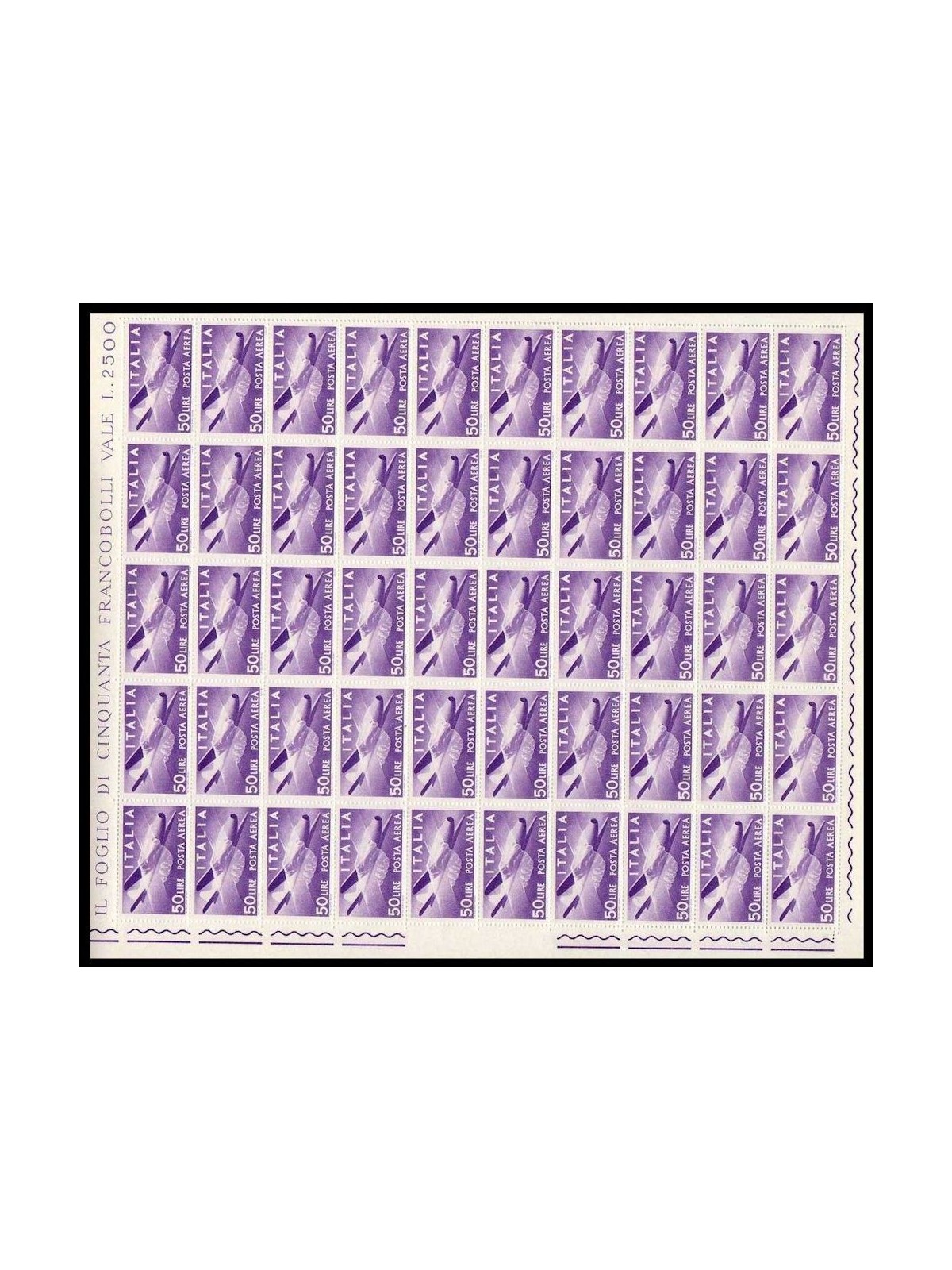 ITALY 1956 Airmail 1 full sheet MNH**