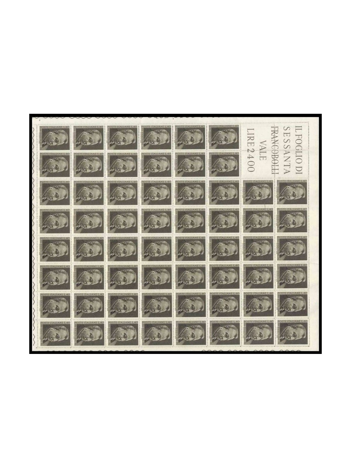 ITALY 1966 Benedetto Croce 1 full sheet MNH**