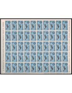 ITALY 1967 First airmail stamp 1 full sheet MNH**