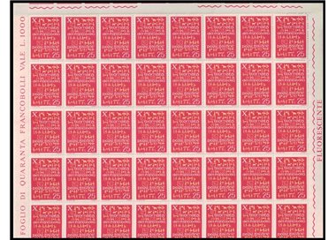 ITALY 1968 Stamp Day 1 full sheet MNH**