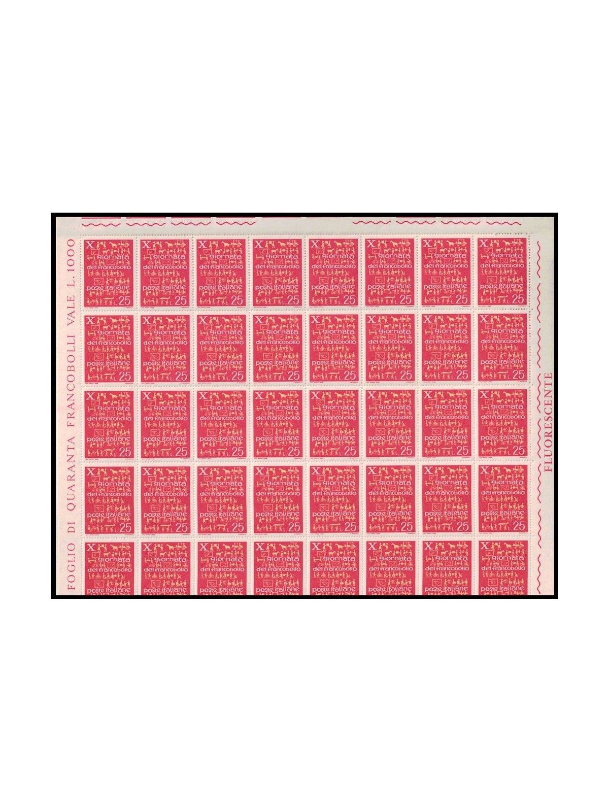 ITALY 1968 Stamp Day 1 full sheet MNH**