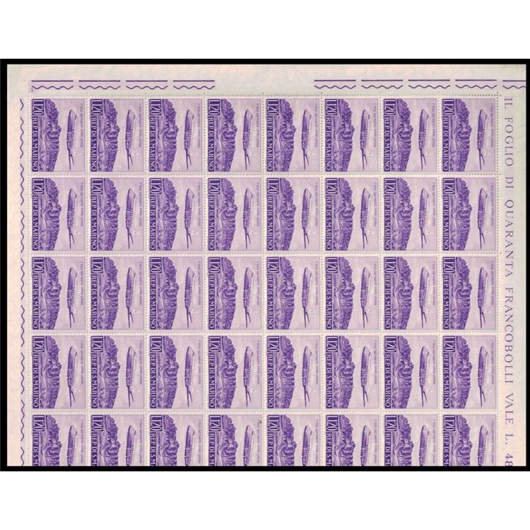 SAN MARINO 1959 San Marino-Rimini-London flight full sheet MNH**