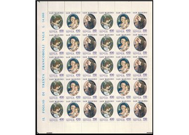 SAN MARINO 1984 Christmas 1 full sheet MNH**