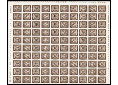 ITALIA 1966 Segnatasse 40£ 1 foglio intero MNH**