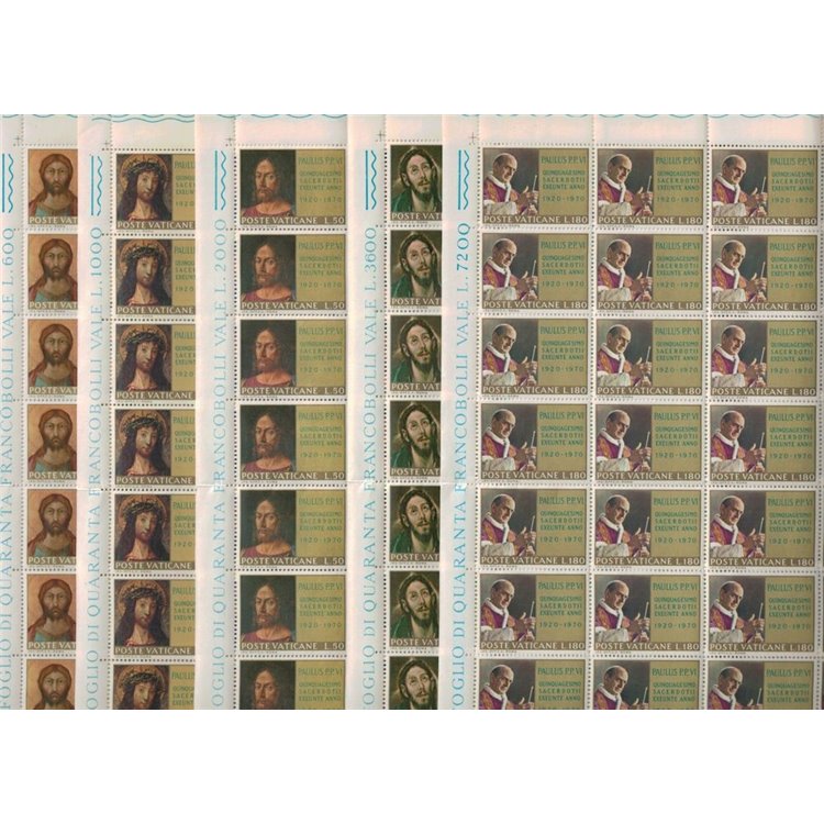 VATICAN 1970 Priestly Ordination 5 full sheets MNH**