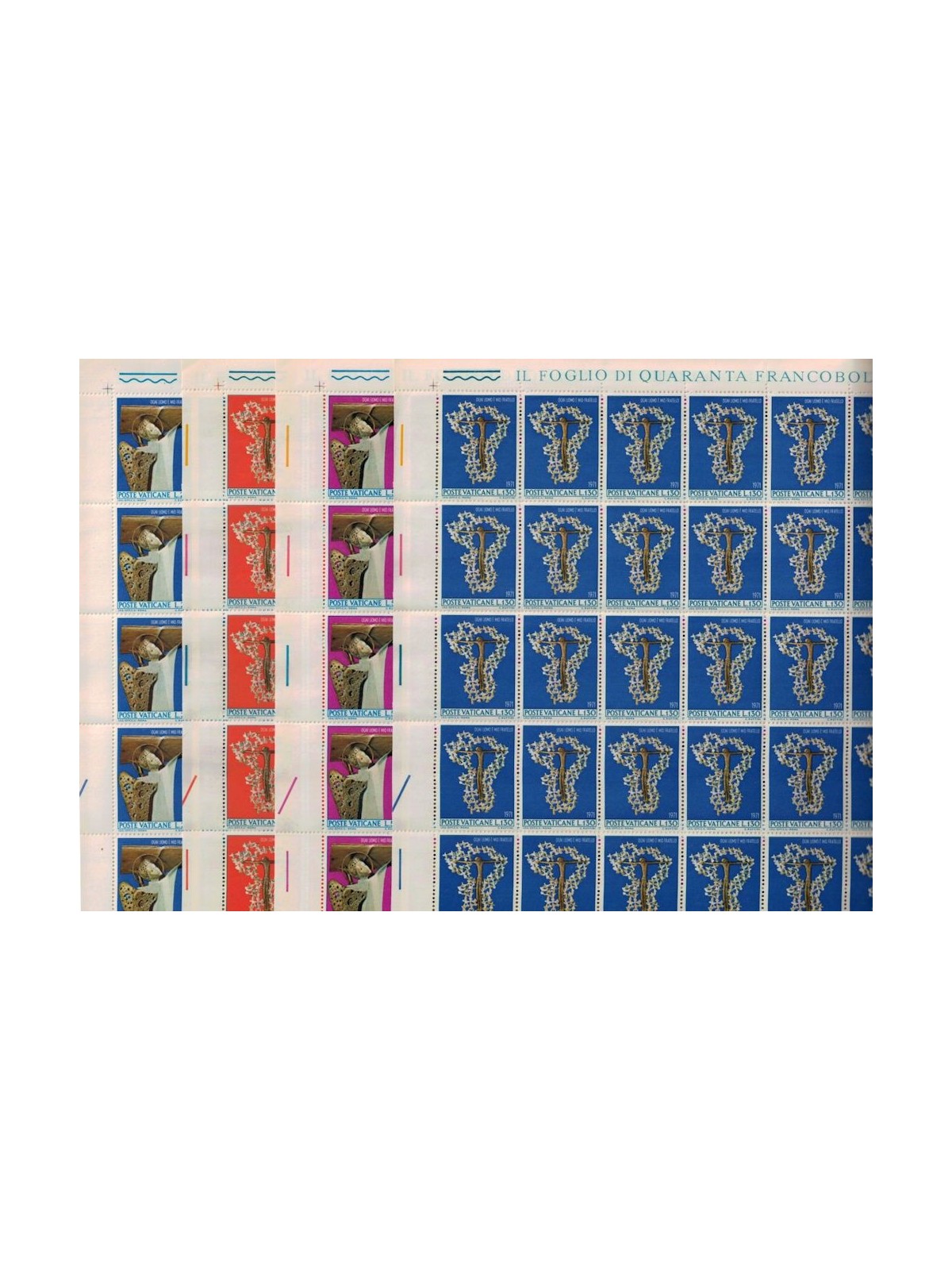 VATICAN 1971 Racial Discrimination 4 full sheets MNH**