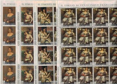SAN MARINO 1966 Dipinti di Tiziano 4 fogli interi MNH**
