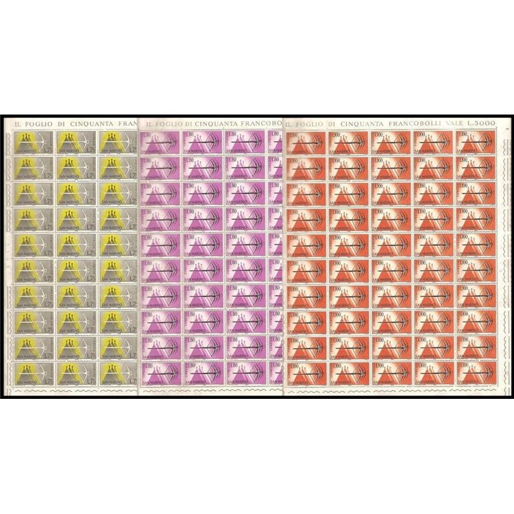 SAN MARINO 1966 Express 3 full sheets MNH**