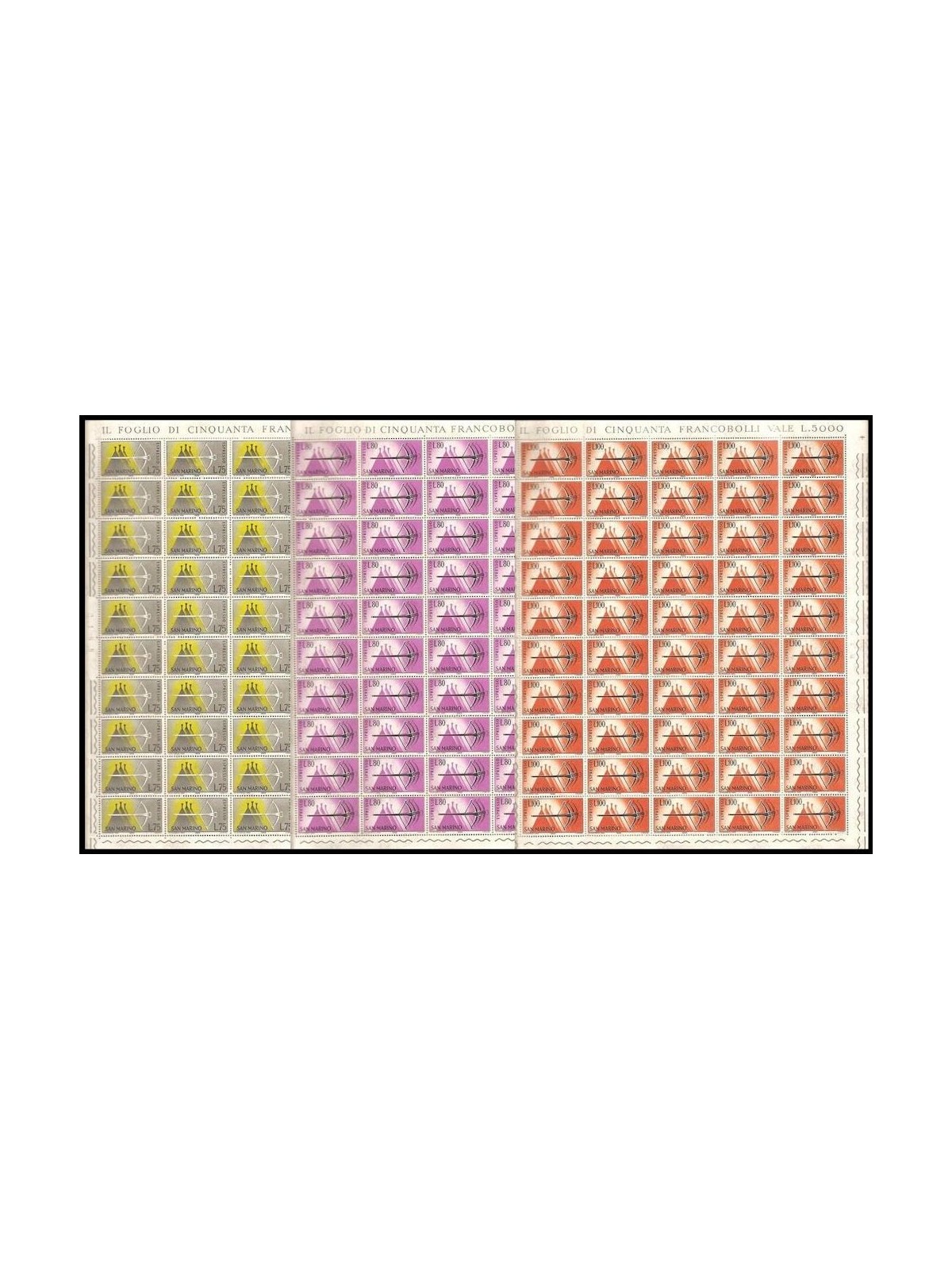 SAN MARINO 1966 Express 3 full sheets MNH**