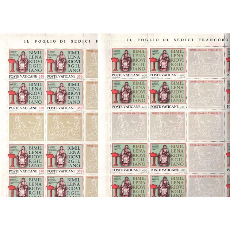 VATICANO 1981 Publio Virgilio Marone 2 fogli interi MNH**