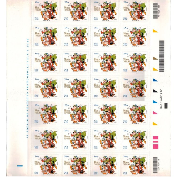 ITALY 2017 Mickey Mouse 1 full sheet MNH** (ap)
