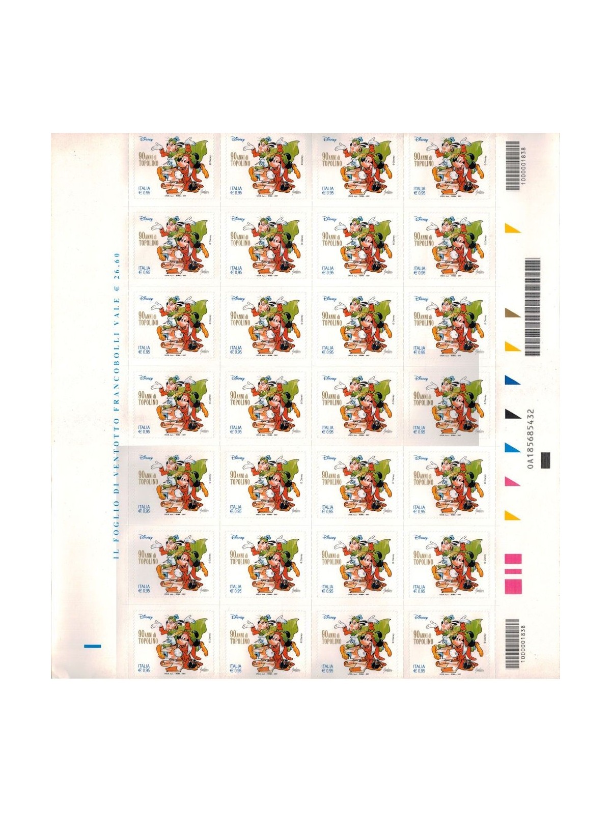 ITALY 2017 Mickey Mouse 1 full sheet MNH** (ap)