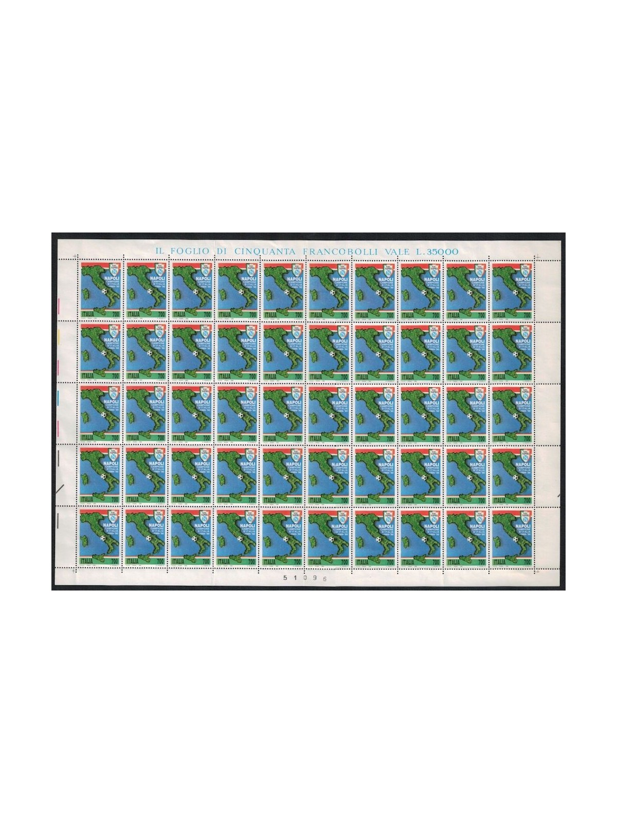 ITALIA 1990 Napoli campione (foglio intero) MNH**