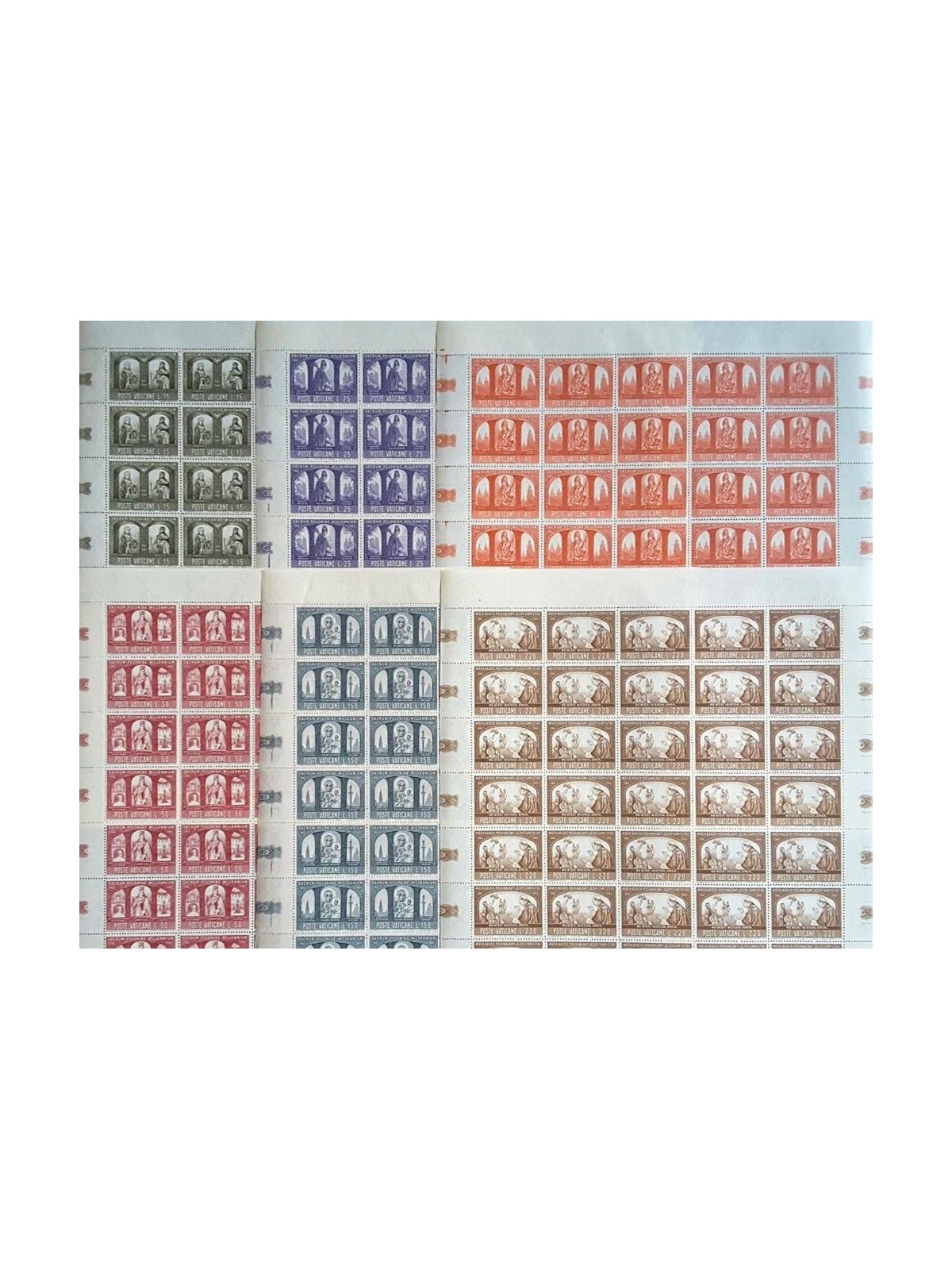 VATICAN 1966 Catholic Millennium 6 full sheets MNH**
