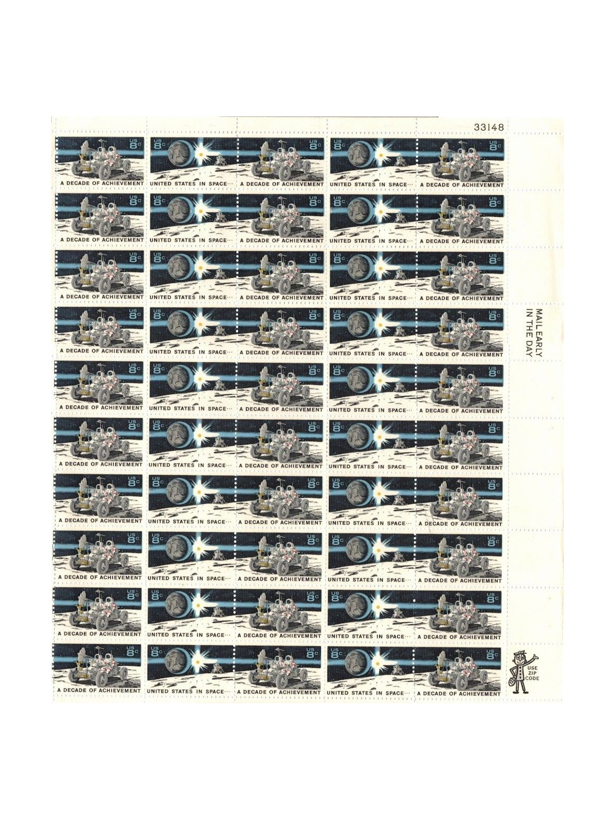 USA 1971 Space Exploration (Apollo 15) 1 full sheet MNH**