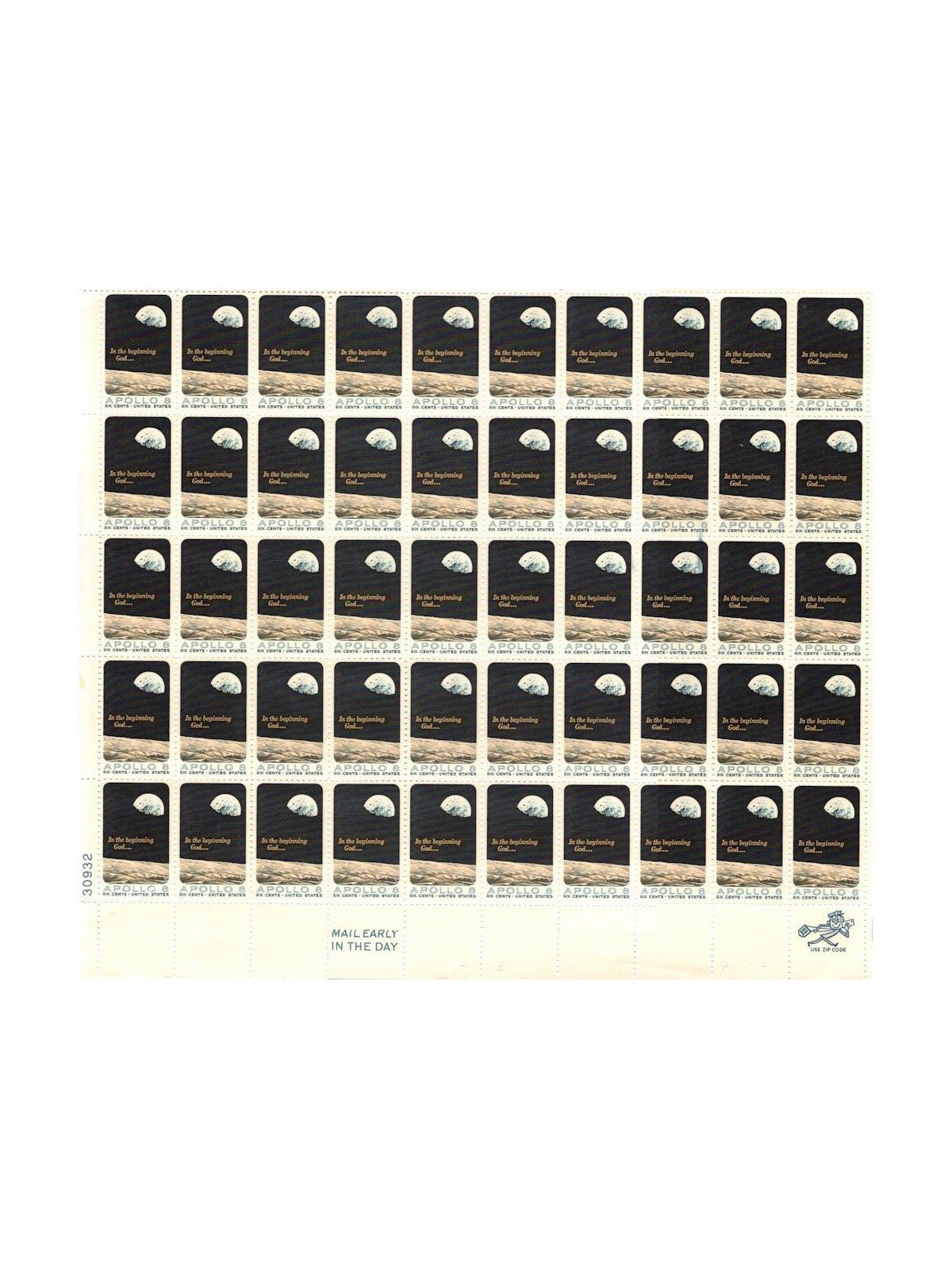 USA 1969 Space Conquests (Apollo 8) 1 full sheet MNH**