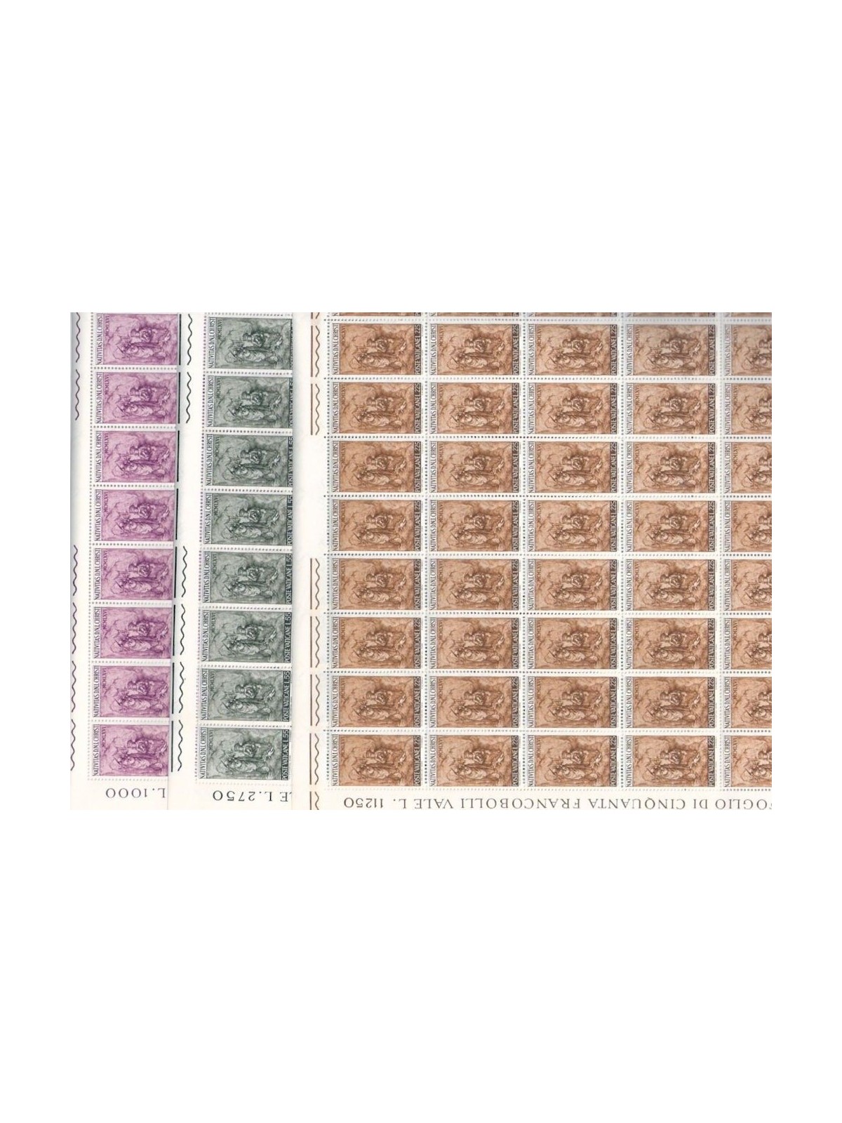 VATICANO 1966 Natale 3 fogli interi MNH**