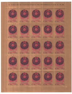 ITALY 2008 Christmas sticker 1 full sheet MNH**