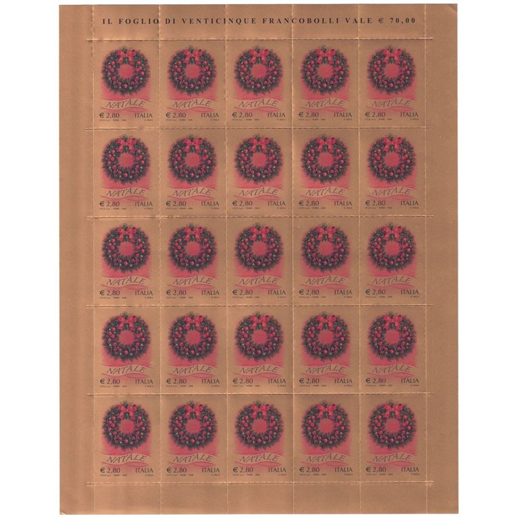 ITALY 2008 Christmas sticker 1 full sheet MNH**