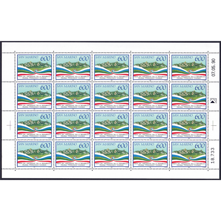 SAN MARINO 1990 Francesco Cossiga 1 full sheet MNH**