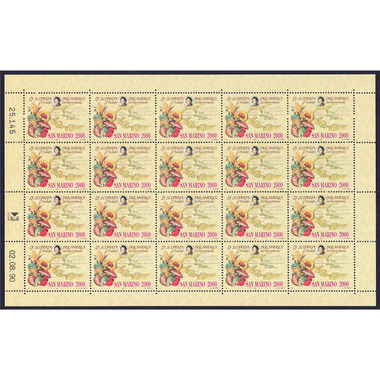 SAN MARINO 1990 Colombian Celebrations (£2000) 1 full sheet MNH**