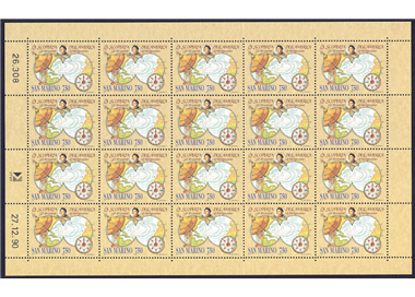 SAN MARINO 1991 Colombian Celebrations (£750) 1 full sheet MNH**